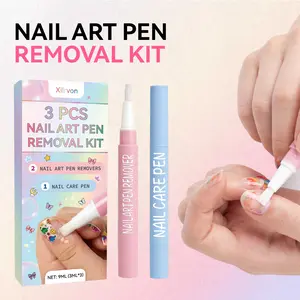 Nail Art Remover Pen Kit – 3PCS Brush Tip Nail Polish Cleanser & Manicure Care Set (2 Remover Pens + 1 Moisturizing Care Pen)