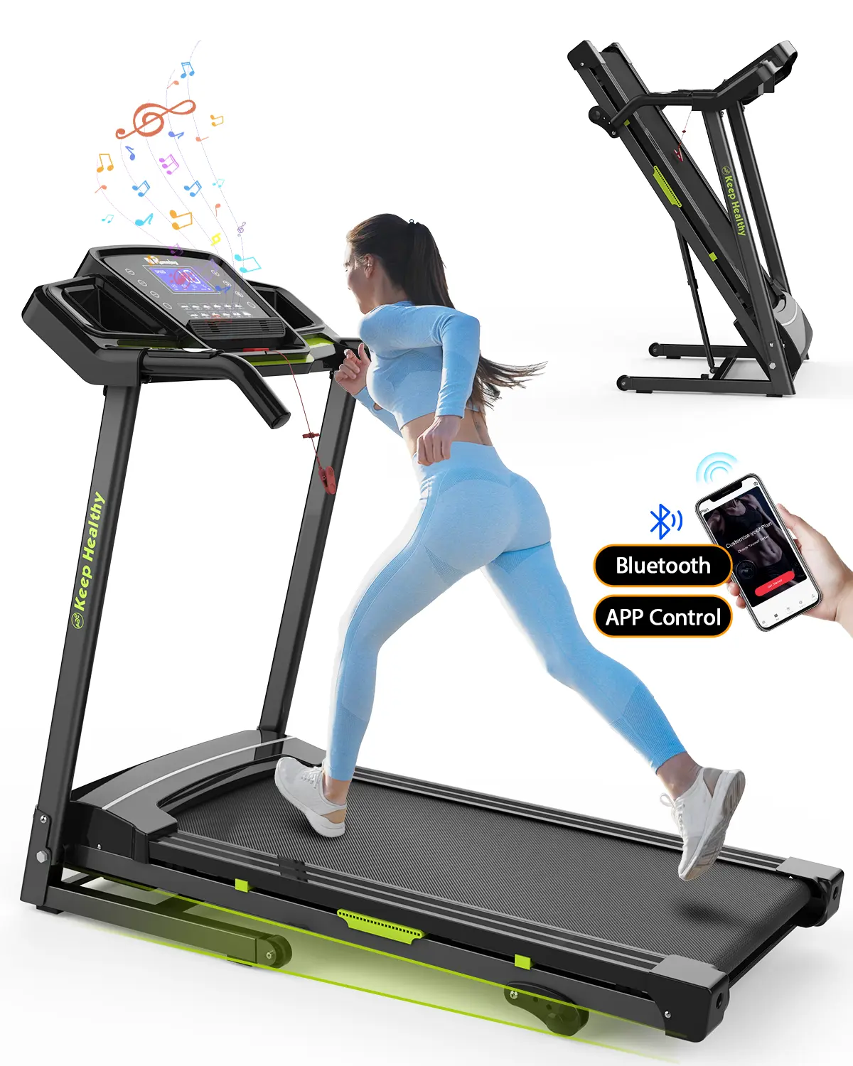 XMKEY 3.5HP Folding Portable Walking Pad Treadmill - Home Gym Treadmill, 330lbs Load, 3-Level Manual Incline, 8.5MPH, Non-Slip Surface, Easy Move & Store, Cardio & Workout Support, Walking Pad Treadmills