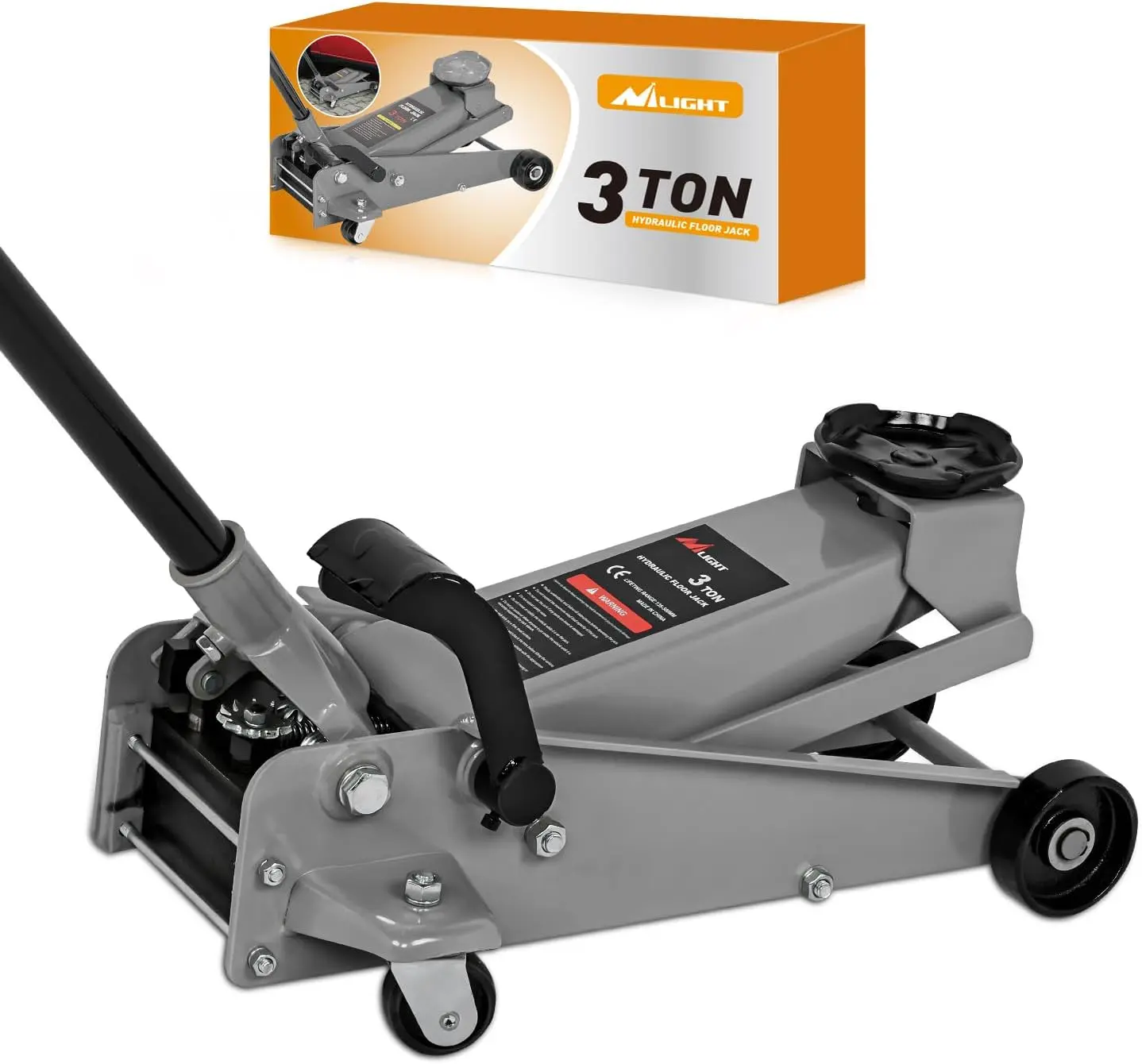 Nilight 3 Ton Floor Jack, Heavy-Duty Steel Car Service Jack with Quick Lift Pump, 5.31"-19.69" Lifting Range, Car Repair Tool, Hydraulic Car Jack