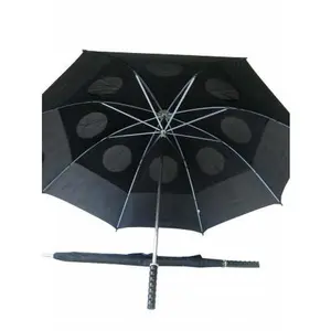 212 MAIN 60 in. Jumbo 8-Rib Double Canopy Waterproof Windproof Golf Umbrella - Manual Open, Wooden Handle, Conch 7860M, Golf Accessory, Large Umbrella, 8-Rib Umbrellas