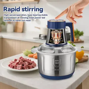 5L Electric Meat Grinding Tool Stainless Steel Food Chopper for Vegetables Onions Garlic Peppers Salads Fruits Dough Kitchen Appliances blender grain grinder Juicer cup juice