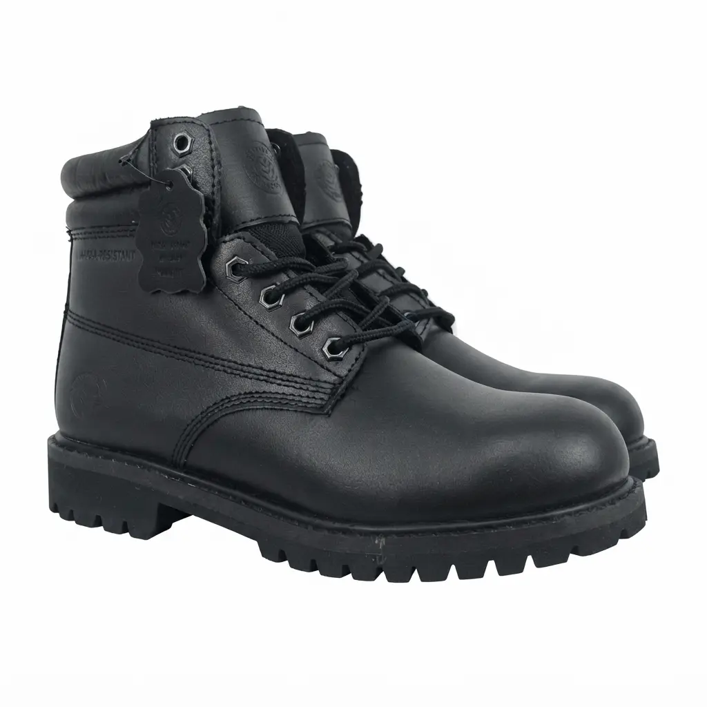 Men's 8603 Durable Leather Work & Safety Footwear, Waterproof, Oil-Resistant Construction Boots, All Seasons, Oil Industries-Ready, Oil-Resistant Material