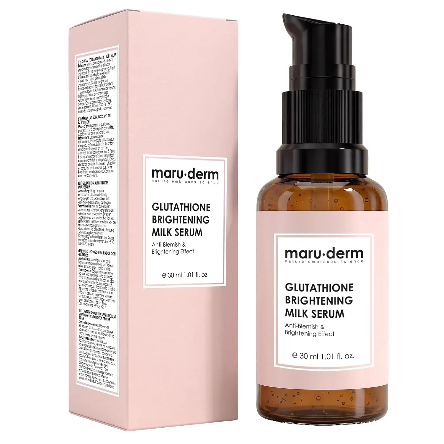 Maruderm Glutathione Brightening Milk Serum — Lightweight Moisturizer-Serum with Alpha Arbutin & Licorice — Radiant, Even-Looking Skin, 1.0 Fl. Oz. (30 mL)
