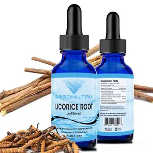 Absonutrix Licorice Root 330 mg, 4 Oz Liquid, 300 Servings, Made in USA, Quick Absorption, Non-GMO, GMP-Certified, Cruelty-Free, Digestive Health Supplement