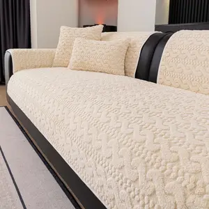 Pet-Friendly Plush Sofa Cover 1PC, Thick Non-Slip Couch Cover, Soft Textured Sofa Protector Pad, Washable Anti-Scratch Sofa Mat for Cats & Dogs, Modern Solid Color Couch Cover, Sofa Slipcover for Sectional, Loveseat & 2/3/4-Seater Sofa