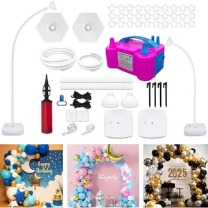 Balloon arch kit with balloon pump electric 82ft 5ft free bending balloon arch stand half arch frame balloon column stand with water fill base for wedding baby shower birthday party decor