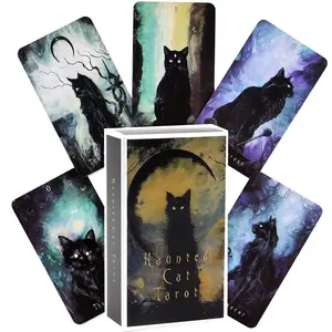 78-Card Ghost Cat Tarot Deck, Tarot Card Set, Mystical Unique Designs & Symbolic Meanings, Ideal for Divination & Spiritual Exploration, Perfect Gift for All Tarot Lovers
