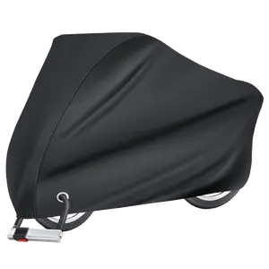 Black All-Weather Electric Bicycle Protective Cover — Full-Coverage Exterior Shield, Rain and Sun Protection for Winter Use, Designed Specifically for Electric Bicycles