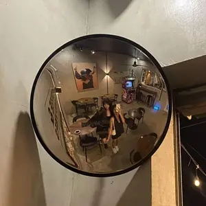 Large Arc-Shaped Mirror, Modern Round Convex Safety Mirror, Wide Angle Horizontal Design, Living Room Bedroom Corridor Decorative Glassmirror, Home Decorative Mirror, Interior Mirror