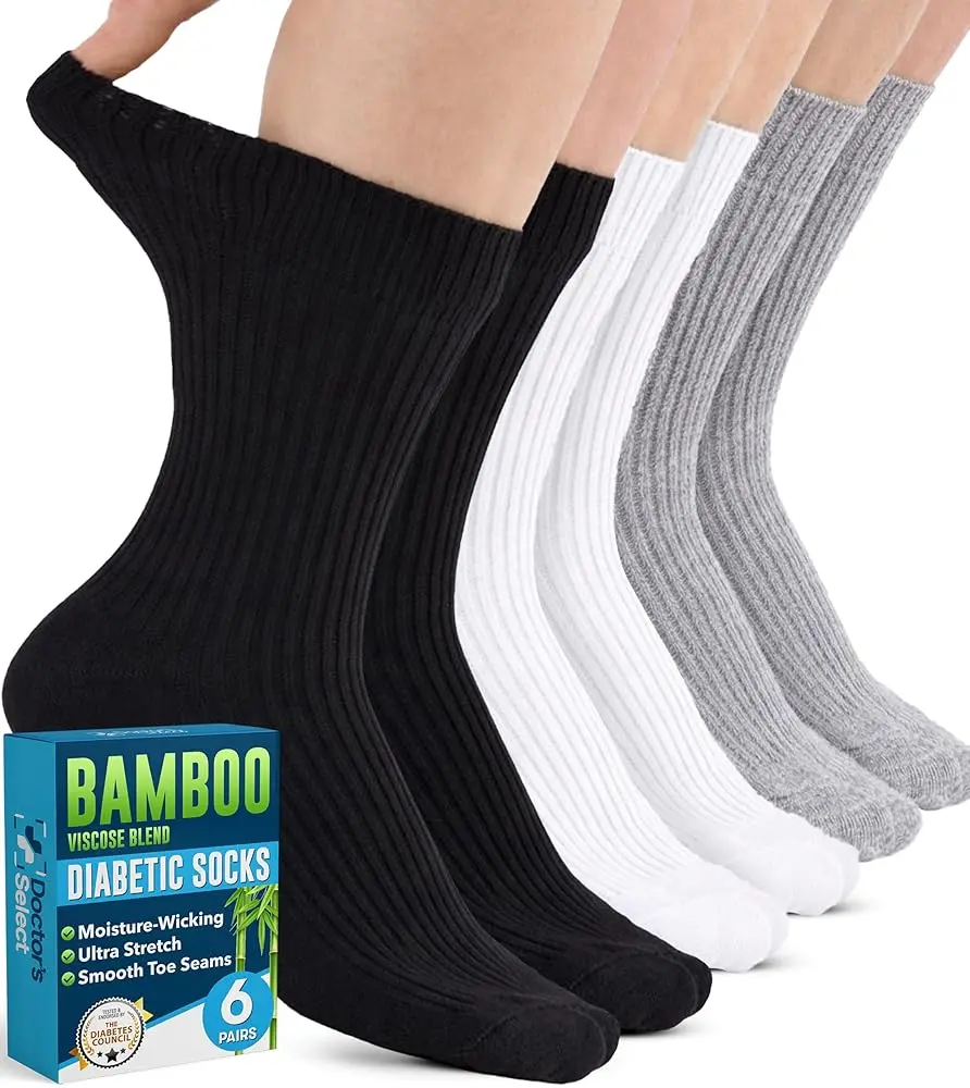 2 Black / 2 White / 2 Gray - 6 Pairs