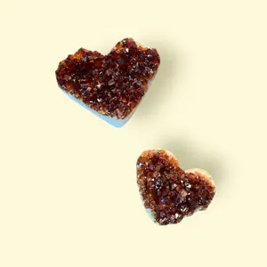 Raw Citrine Heart Cluster
