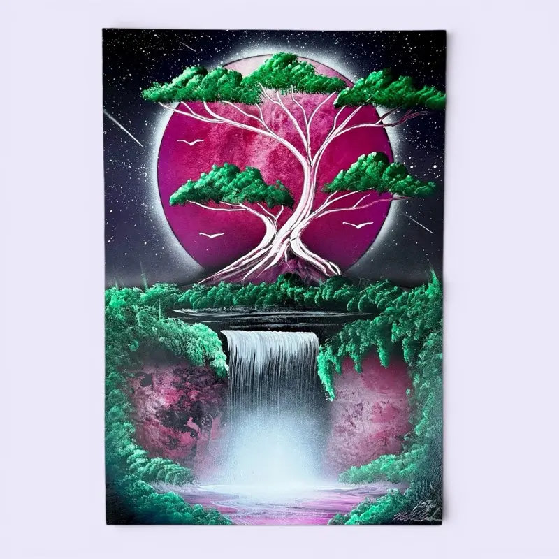 Matthew Mandala 13 x 19" Original Spray Paint Painting Signed Artwork in Protective Sleeve Shipped in Mailing Tube