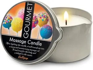 GOURMET COLLECTION Vegan Massage Oil Candle Lollipop Scent - Moisturizing Body Oil Massage for Relaxation - Ideal for Massage Therapy