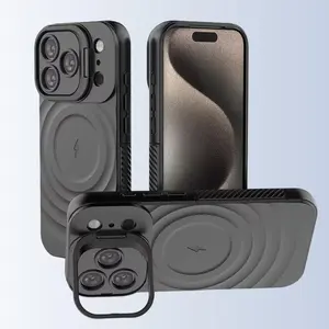 MagSafe Case for iPhone 17 16 15 14 13 Pro Max Stand Textured Ripple Soft TPU Anti Slip Edge Military Grade Built in Scratch Resistant Rear Bracket#MothersDayGift #GiftsForHer