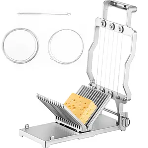 VEVOR Cheese Cutter With Wire 1 cm & 2 cm Cheeser Butter Cutting Blade Replaceable Cheese Slicer Wire,  Aluminum Alloy Commercial Cheese Slicer with 304 Wire Kitchen Cooking Baking Tool Utensils Board