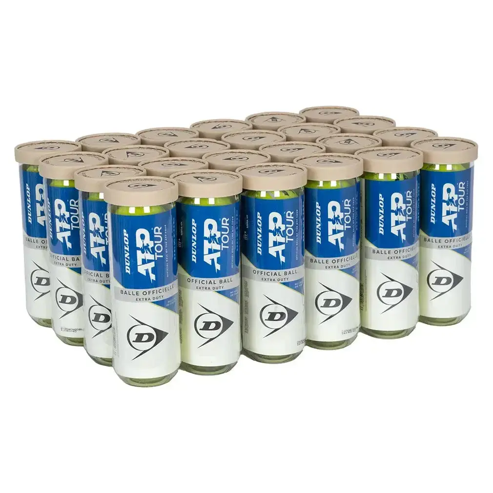 Extra Duty Performance Tennis Balls for Hard Courts, High-Consistency Ball Set with HD Pro Cloth & Core - 72 Count Case (24 Cans), 72 Balls Total