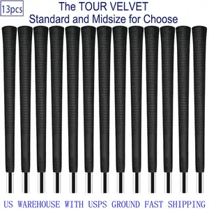 The Tour Velvet Golf Grip 13Pcs - 60R Rubber Grip with Non-Slip Surface, Available in Standard/Midsize/Jumbo Sizes
