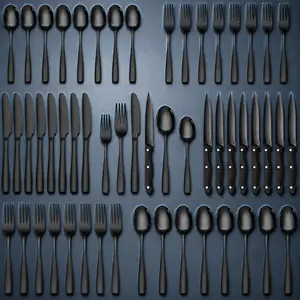 48-Piece Silverware Set with Steak Knives Service for 8,Stainless Steel Flatware Set,Mirror Polished Cutlery Utensil Set,Home Kitchen Eating Tableware Set,Include Fork Knife Spoon Set