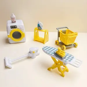 8pcs Miniature Laundry Room Washing Set Model, Miniature Furniture, DIY Decoration Kit, Home Decor, Micro Scene Decoration, No Power Required