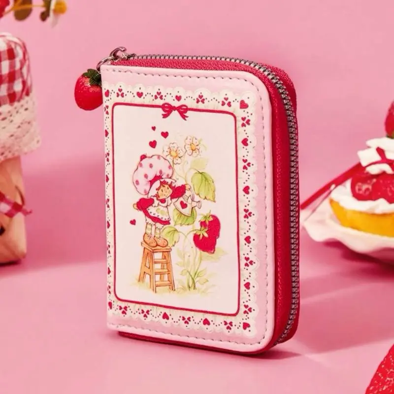 Strawberry Shortcake Mini Zip Wallet – Cute Card Holder & Coin Purse