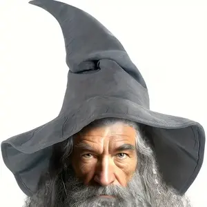 Polyester Wizard Hat for Adults, Halloween & Cosplay Accessory, All-Season Magical Themed Headwear for Costumes, Cosplay Essential