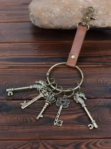 Harry Potter Gringotts Key Set, Retro PU Leather Keychain Pendant, Halloween Viking Market Role Play Props, All Seasons Accessory