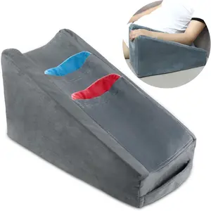 Arm Elevation Wedge Pillow, Arm Support Pillow with Pocket for Post Surgery, Removable Elbow Rest Pillow for Adult Sleeping (Grey)