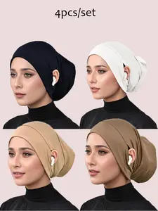 Women's Hijab Plain Tube Elastic Headscarf, Soft Comfortable Breathable Hair Protection Cap, Daily Wear Accessories, Hijab Turban