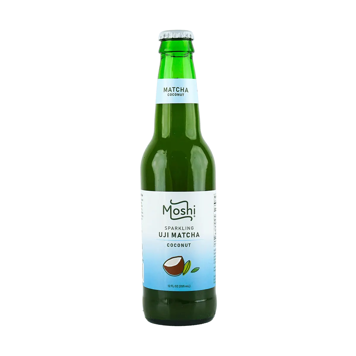 MOSHI Uji Matcha Sparkling Water Coconut Flavor - 355ml Canned Carbonated Drink
