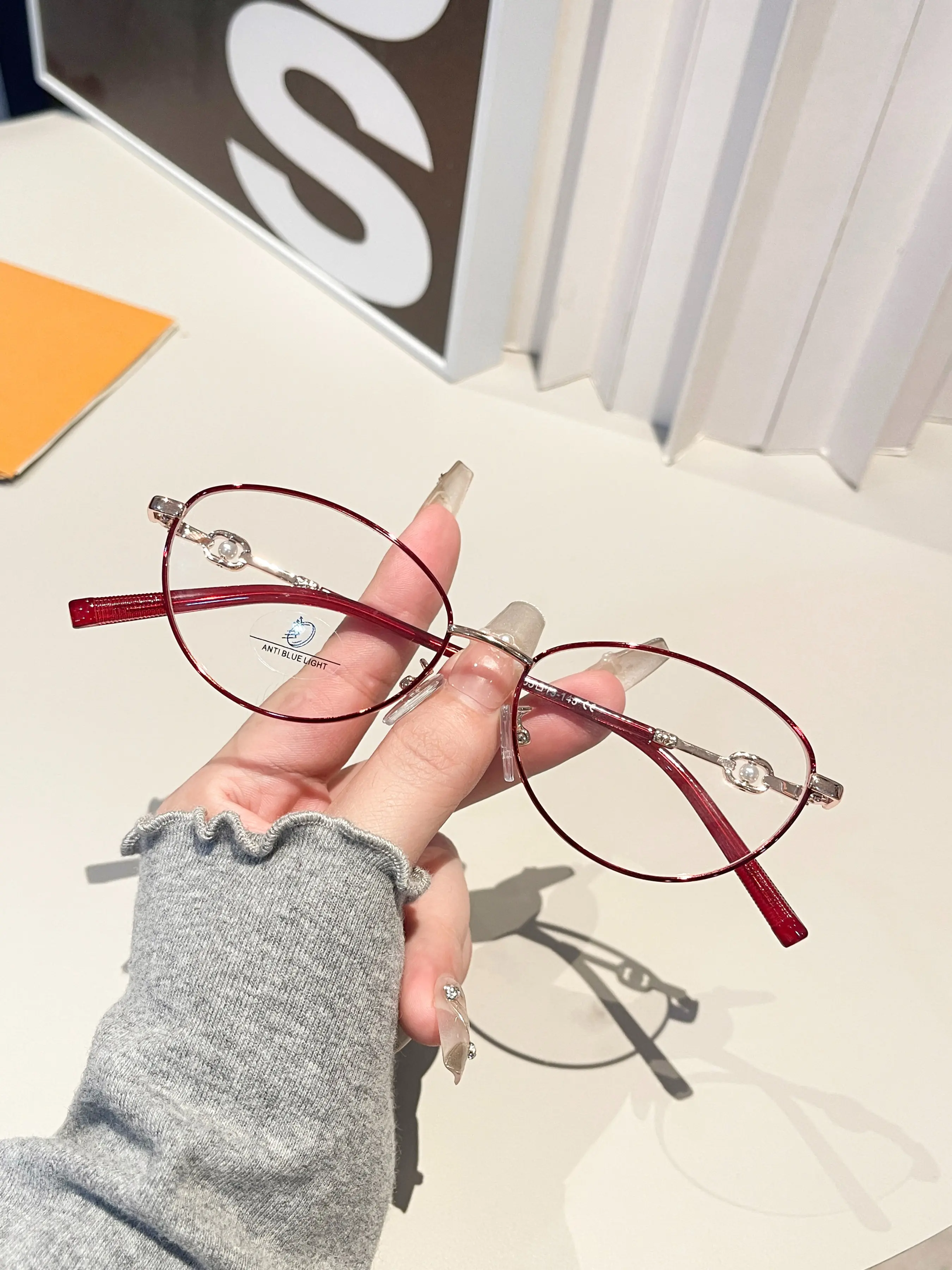 Oval Metal Frame Prescription Glasses, Unisex Decorative Eyewear, Japanese Style Sunglasses, Beach Accessories for Men & Women, Stylish Glasses