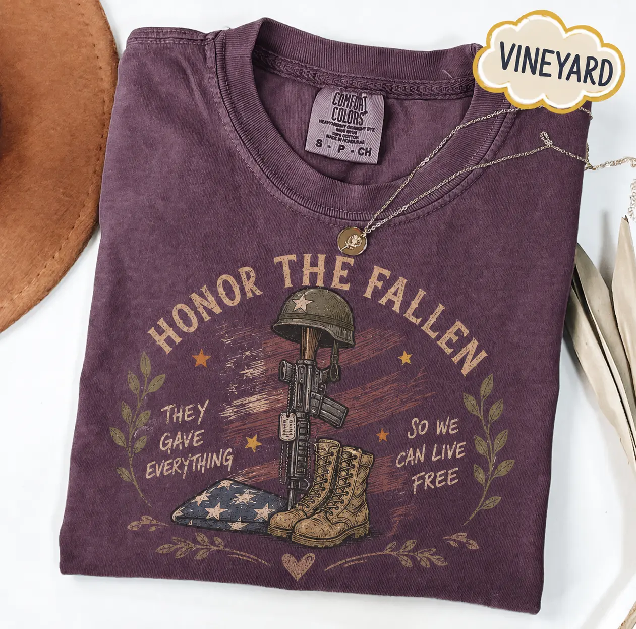 Honor The Fallen Comfort Colors T Shirt, Military Memorial Graphic Tee, Soldier Remembrance Tribute Shirt, Patriotic American Veteran Hero Memorial Keepsake Gift for Men and Women
