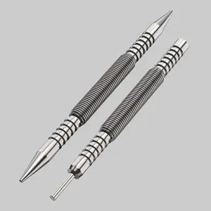 Dual Head Nail Setter and Hinge Pin Punch Set, Hammerless 1/32″& 1/16″ Spring Nail Set, 5000 PSI Striking Force Counter Punch, Super Strong Force Door Pin Removal Tool