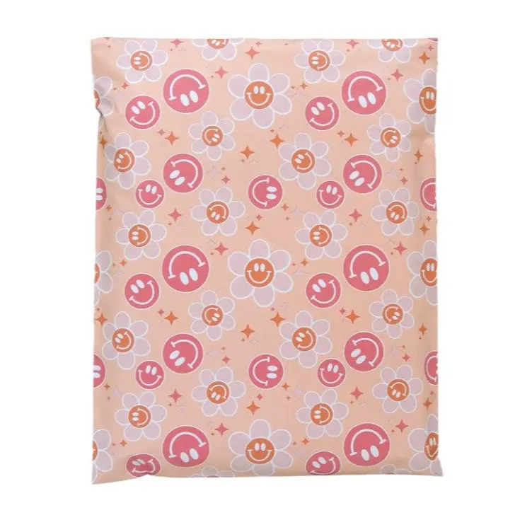 Smiley Daisy Poly Mailers Size 10x13 Colorful Shipping Bags