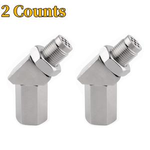 oxygen sensor spacer adapter, stainless steel 45 degree o2 sensor connector, car fix check engine repair tool, universal car accessories