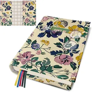 Adjustable Double Sided Floral Print Book Covers, Washable Soft Canvas Fabric Book Protector with Bookmark for Paperbacks Hardback Bible, Great Gift for Book Lovers