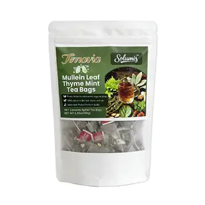 Herbal Lung, Liver, and Kidney Detox Solumis Tea – Chrysanthemum leaves, peppermint, mulberry leaves, licorice; 8 hand-picked herbs for lung cleansing and phlegm elimination; 60 tea bags; natural, healthy relief for breathing everyday, Beverage, Caffeine,