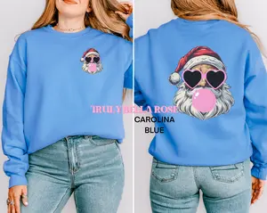 Santa bubble gum front and back sweatshirt