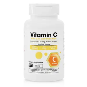 Nutra Vitamin C 1000 mg + Zinc Natural Supplements, Unflavored Gluten-Free Daily Vitamins for Adults, Immune & Antioxidant Support, Prop 65 Safe, 100 Tablets