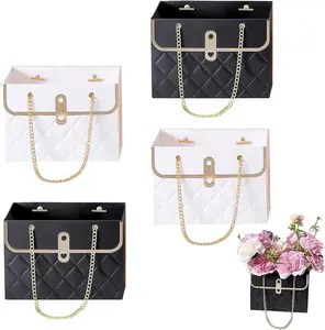 4 PCS Flower Paper Gift Bag,  for Graduation Wedding Valentine's Day Mother's Day Birthday Festivals Party Bridal Shower Anniversary