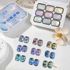 9 Color Glitter Eyeshadow Palette, Shimmering Eyeshadow Palette, Colorful Eye Makeup Products for All Styles and Occasions