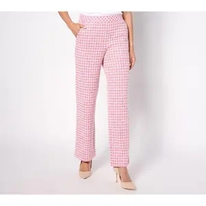 Isaac Mizrahi Live! Tall Chenille Yarn Knit Tweed Full Lentgh Pants