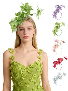 Feather Fascinators Headband Women's Tea Party Hat for Kentucky Derby, Cocktail, Wedding, Bridal, Fancy Dress Party for Evening Wear and Special Occasion Vintage Looks Brooch Sweet and Cute Fashion Hair Accessories Women's Hair Accessories