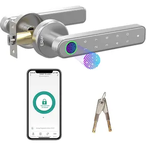 ERAY Door Handle Lock, Door Lock, 4 in 1 Door Knob with APP,, Code, Keys, Security Lock Set for Home Hotel Apartment-Silver