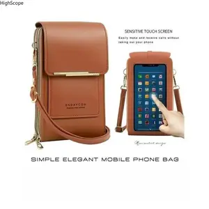Women’s PU Leather Crossbody Phone Wallet – Adjustable Waterproof Bag with Touchscreen Phone Pocket, Card Slots & Coin Pouch, Stylish Small Shoulder Bag