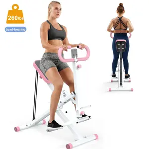 Knee-Friendly Glute Trainer Squat Machine Assist, Low-Noise Adjustable Resistance Bands Custom Weight Foldable Fitness Equipment, Stable Frame Adjustable Seat, Wide Pivoting Pedals, Digital Display Glutes Thighs Full Body Home Gym Outdoor Use, Fu