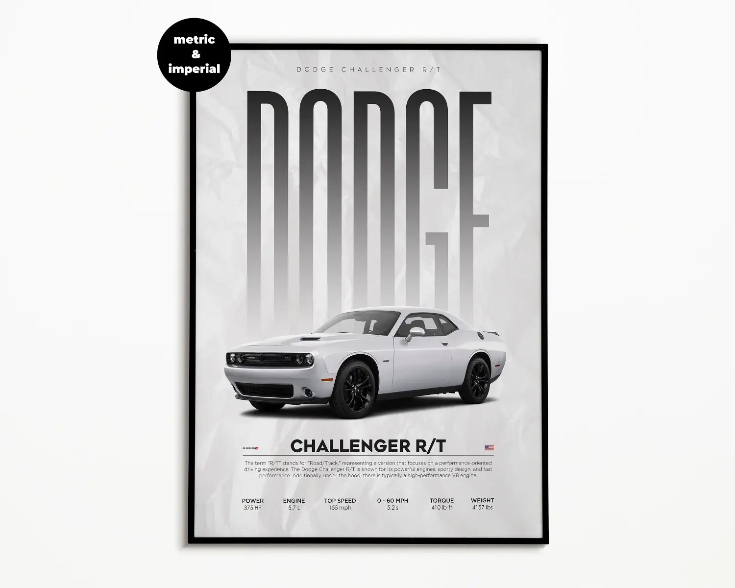 Dodge Challenger Poster Hyper Auto Poster, Super Auto Druck, Kunstdruck, Poster, Wohnkultur, Wanddekoration Decor Room