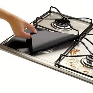 4pcs Premium Durable Reusable Gas Range Stovetop Burner Protector Pad Liner Cover, Extra Thick 0.1mm, Easy Clean Kitchen Accessories, Stove Plate