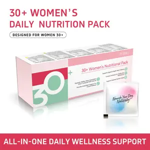Puiiso Women's 30+ 5-in-1 Edible Healthcare Vitamin Fitness Supplement Vitapak - Individually Wrapped 30-Day Pack, Prop 65 Safe, with EGCG, Probiotics, White Tomato, Collagen, Supports Skin, Anti-Aging, Gut Health
