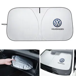 Car Windshield Sun Shade Visor UV Protection Shield for Vw Polo Golf Jetta Beetle CC Tiguan Touran Passat Mk7 Mk5 B5 B6 Accessories Collapsible Window Sunshade