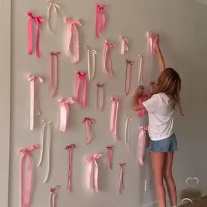 Butterfly Bow Hanging Decoration, Ballet Princess Style Bow, Suitable for Festival Party Background Decoration, Wedding Valentine's Day Scene Arrangement, Birthday Party Decoration, Garland Ribbon